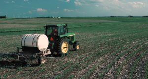 Fig. 2 Fertiliser being applied to a corn field (image from U.S. Department of Agriculture, Natural Resources Conservation Service, Photo no. NRCSIA99241, public domain)