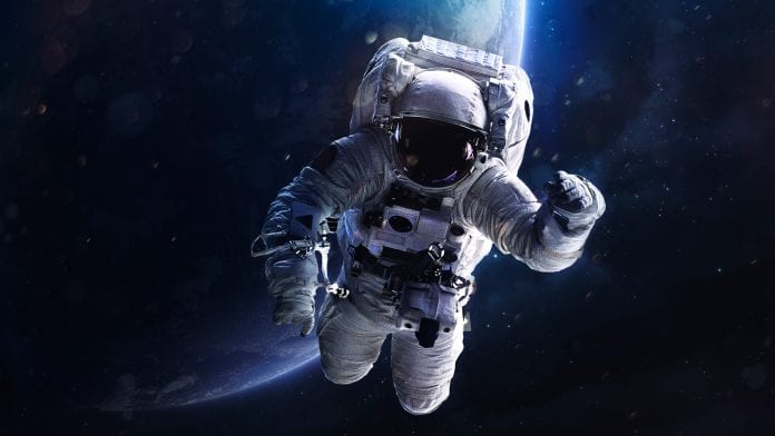 Astronaut floating in space