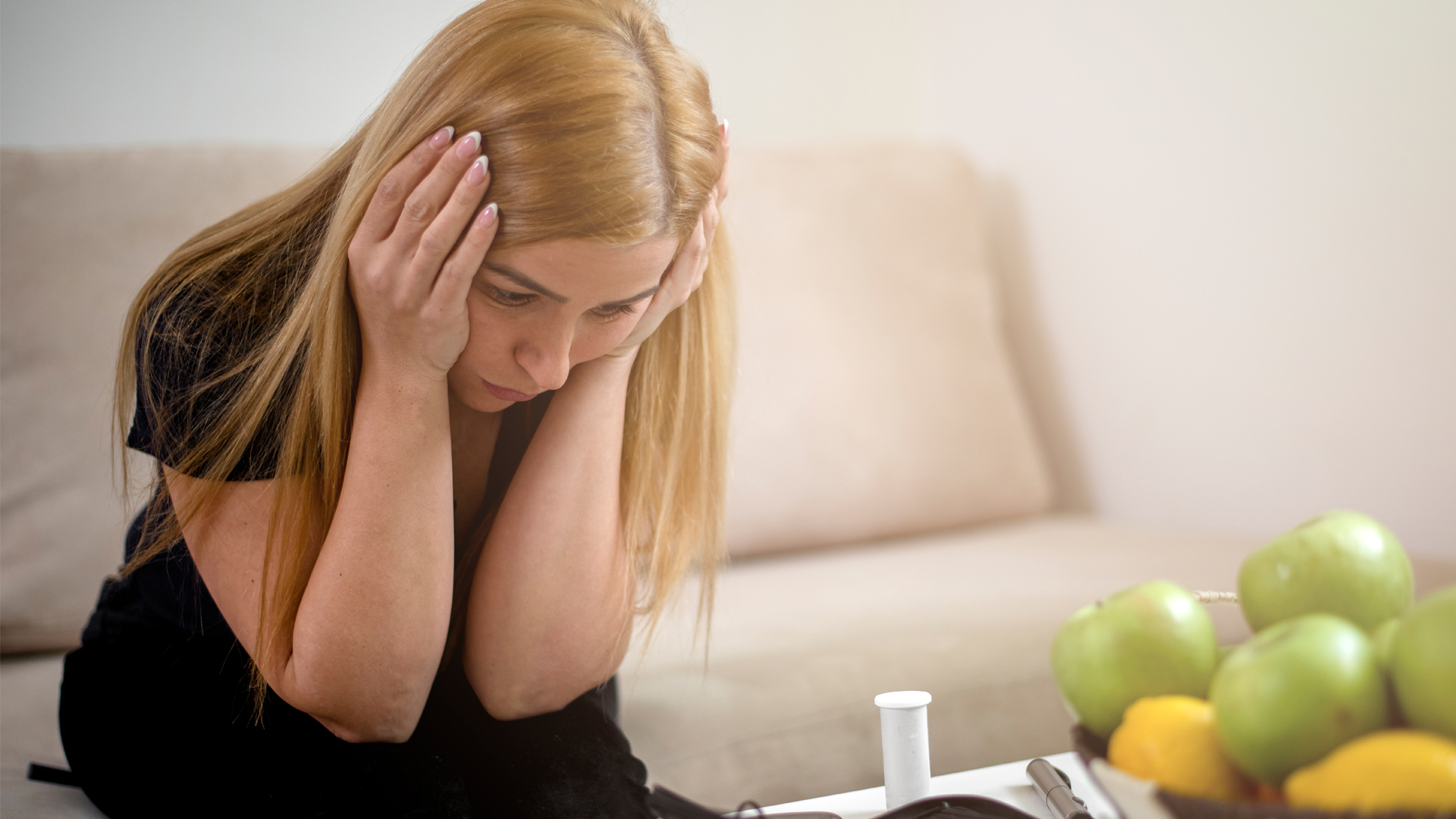 Woman struggling with diabetes