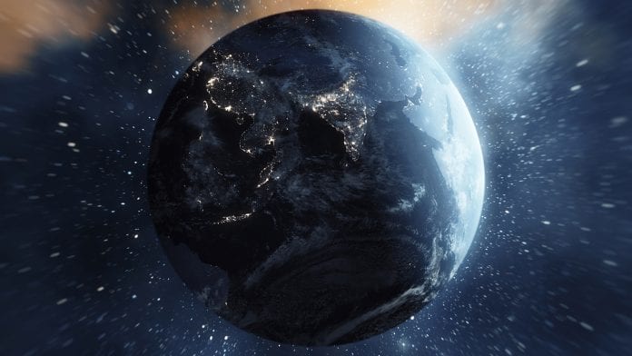 Planet Earth with star field backgrounds Planet Earth at Night,focused Asia and Australia with star field backgrounds. Based on imagery from NASA.