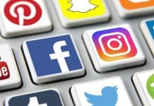 keyboard with social media logos