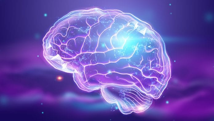 iStock-1142471123 The image of the human brain, a hologram, a dark background. The concept of artificial intelligence, neural networks, robotization, machine learning. 3D illustration, copy space