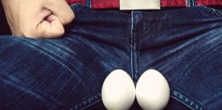 White eggs - a symbol of man's testicles
