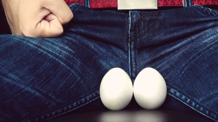 White eggs - a symbol of man's testicles
