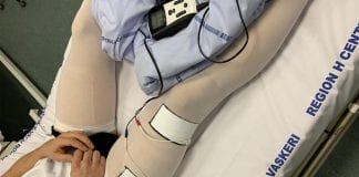 Preserving muscle mass in COVID-19 patients with electronic stockings