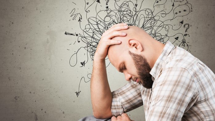 Adult,Man,Feels,Stress,And,Anxiety,With,Drawing,Illustrations depression and ADHD