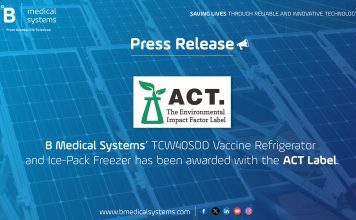 B Medical Systems’ TCW40SDD receives ACT label from My Green Lab ACT label